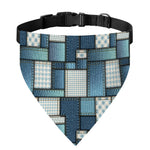 Plaid And Denim Patchwork Pattern Print Over The Collar Dog Bandana