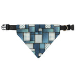 Plaid And Denim Patchwork Pattern Print Over The Collar Dog Bandana