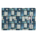 Plaid And Denim Patchwork Pattern Print Placemat