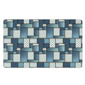 Plaid And Denim Patchwork Pattern Print Polyester Doormat