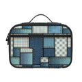 Plaid And Denim Patchwork Pattern Print Portable Lunch Bag