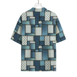 Plaid And Denim Patchwork Pattern Print Rayon Hawaiian Shirt