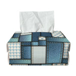 Plaid And Denim Patchwork Pattern Print Rectangle Tissue Box Cover
