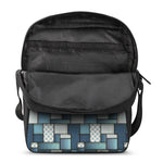 Plaid And Denim Patchwork Pattern Print Rectangular Crossbody Bag