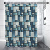 Plaid And Denim Patchwork Pattern Print Shower Curtain