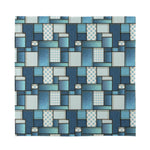 Plaid And Denim Patchwork Pattern Print Silk Bandana