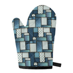 Plaid And Denim Patchwork Pattern Print Single Oven Mitt