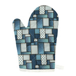 Plaid And Denim Patchwork Pattern Print Single Oven Mitt