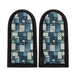 Plaid And Denim Patchwork Pattern Print Skillet Handle Cover