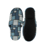 Plaid And Denim Patchwork Pattern Print Slippers