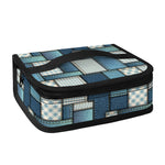 Plaid And Denim Patchwork Pattern Print Small Lunch Bag