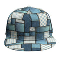 Plaid And Denim Patchwork Pattern Print Snapback Cap