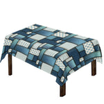 Plaid And Denim Patchwork Pattern Print Tablecloth
