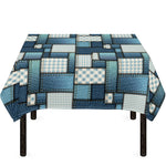 Plaid And Denim Patchwork Pattern Print Tablecloth