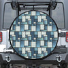 Plaid And Denim Patchwork Pattern Print Tire Cover