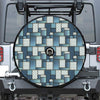 Plaid And Denim Patchwork Pattern Print Tire Cover With Camera Hole