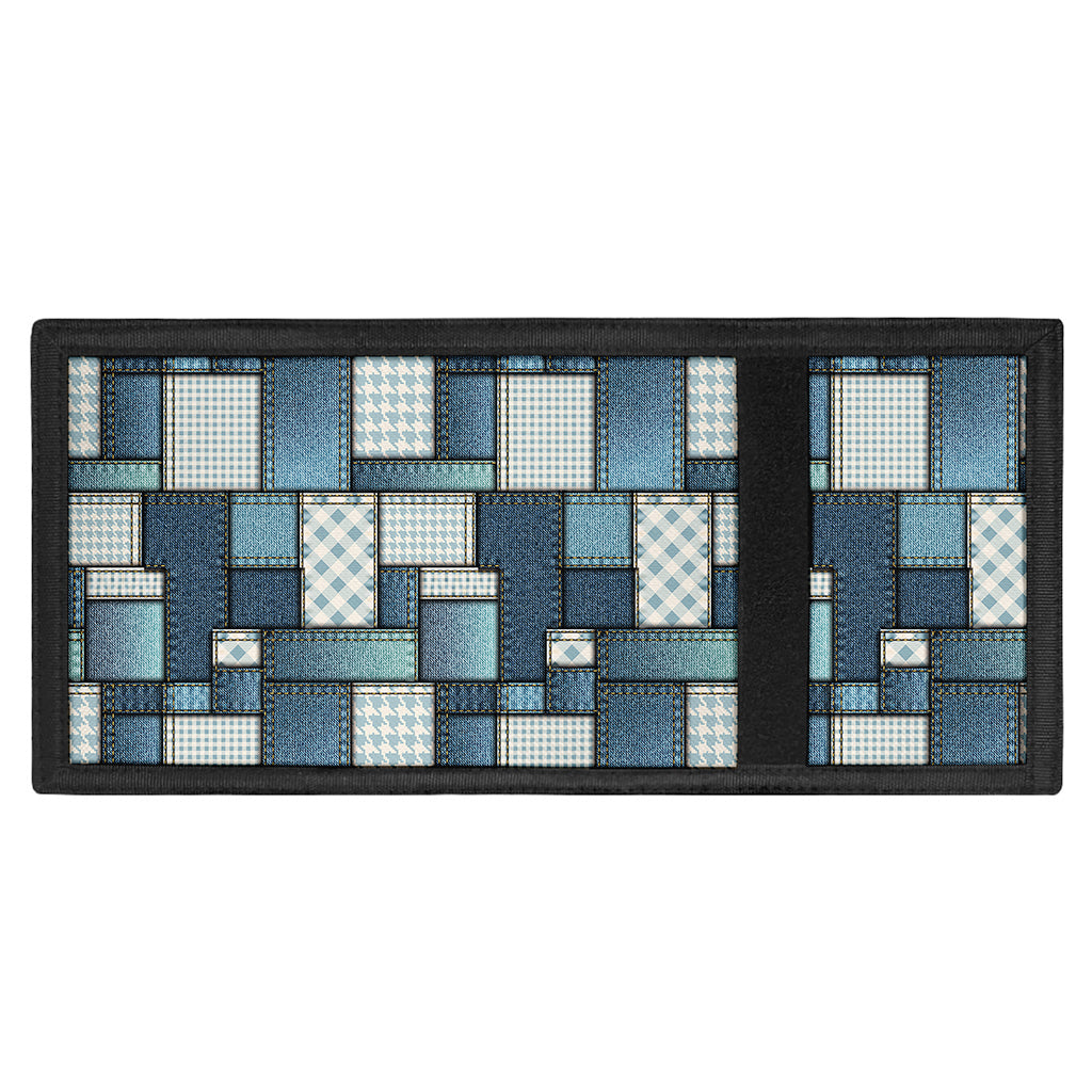 Plaid And Denim Patchwork Pattern Print Trifold Wallet