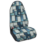 Plaid And Denim Patchwork Pattern Print Waterproof Car Seat Cover
