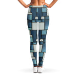 Plaid And Denim Patchwork Pattern Print Women's Leggings