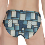 Plaid And Denim Patchwork Pattern Print Women's Panties