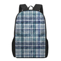 Plaid Denim Jeans Pattern Print 17 Inch Backpack