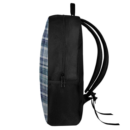 Plaid Denim Jeans Pattern Print 17 Inch Backpack