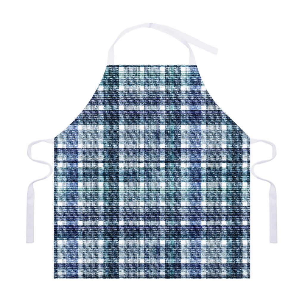 Plaid Denim Jeans Pattern Print Adjustable Apron