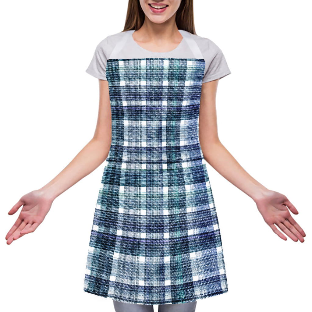 Plaid Denim Jeans Pattern Print Adjustable Apron