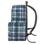 Plaid Denim Jeans Pattern Print Backpack