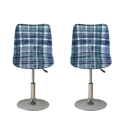 Plaid Denim Jeans Pattern Print Bar Stool Covers