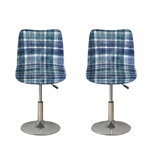 Plaid Denim Jeans Pattern Print Bar Stool Covers