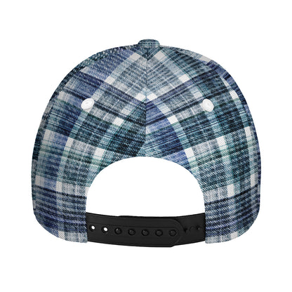 Plaid Denim Jeans Pattern Print Baseball Cap