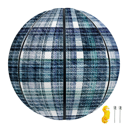 Plaid Denim Jeans Pattern Print Basketball