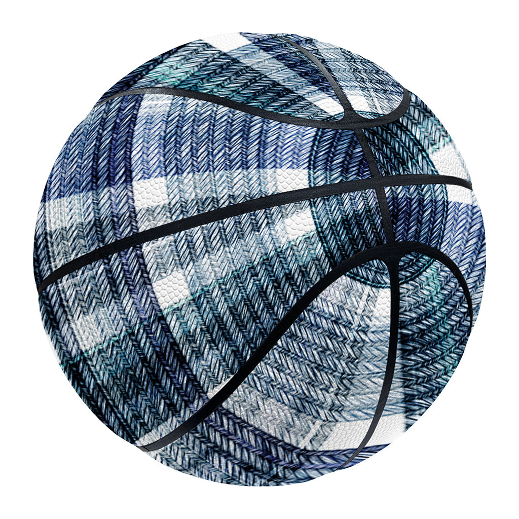 Plaid Denim Jeans Pattern Print Basketball