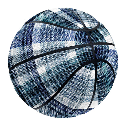 Plaid Denim Jeans Pattern Print Basketball