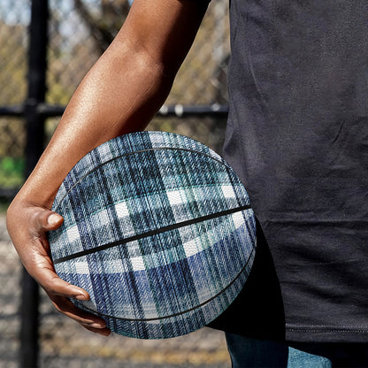 Plaid Denim Jeans Pattern Print Basketball