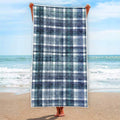 Plaid Denim Jeans Pattern Print Beach Towel