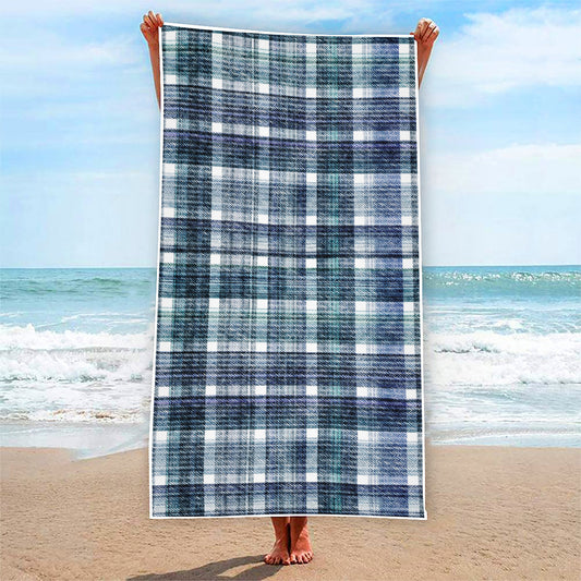 Plaid Denim Jeans Pattern Print Beach Towel