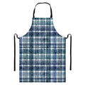 Plaid Denim Jeans Pattern Print Bib Apron With Pocket