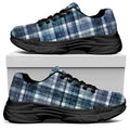 Plaid Denim Jeans Pattern Print Black Chunky Shoes