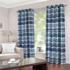 Plaid Denim Jeans Pattern Print Blackout Grommet Curtains