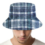 Plaid Denim Jeans Pattern Print Bucket Hat