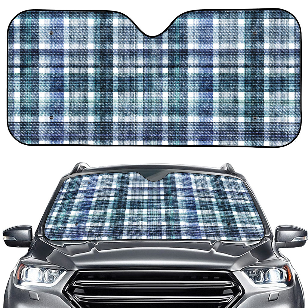 Plaid Denim Jeans Pattern Print Car Windshield Sun Shade