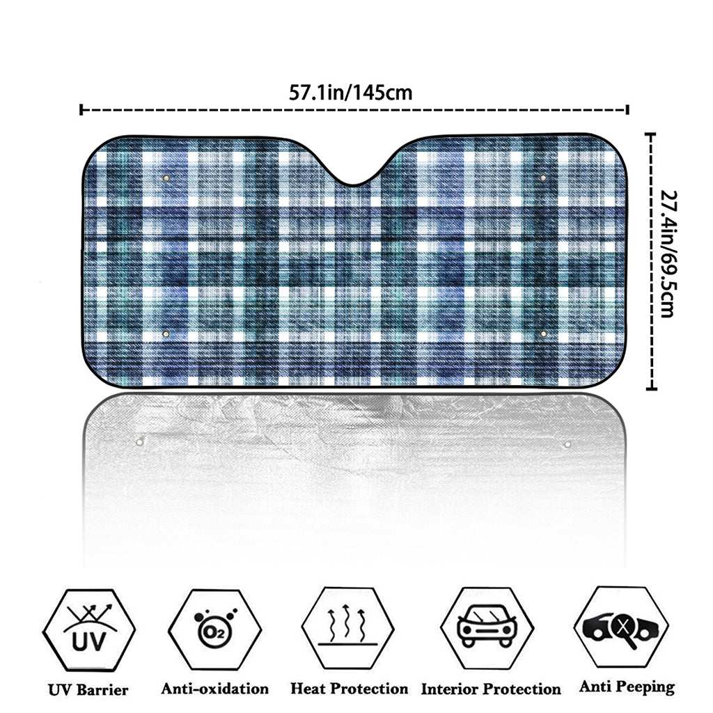Plaid Denim Jeans Pattern Print Car Windshield Sun Shade