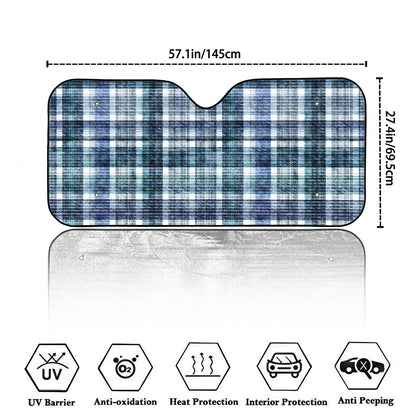 Plaid Denim Jeans Pattern Print Car Windshield Sun Shade