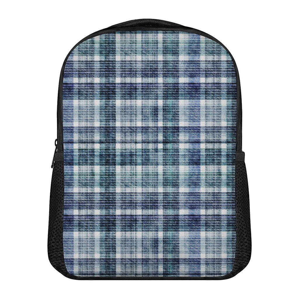 Plaid Denim Jeans Pattern Print Casual Backpack