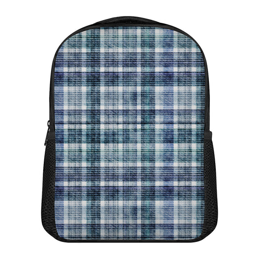 Plaid Denim Jeans Pattern Print Casual Backpack
