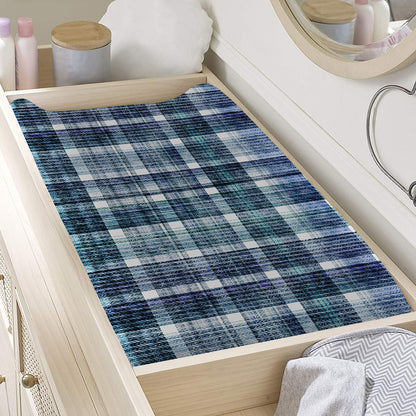 Plaid Denim Jeans Pattern Print Changing Pad Cover
