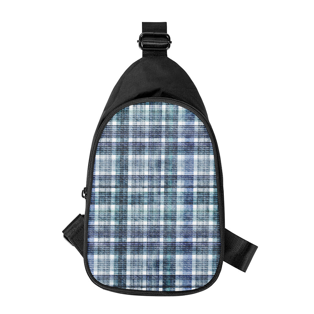 Plaid Denim Jeans Pattern Print Chest Bag