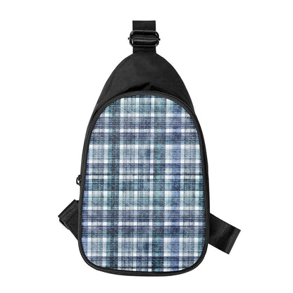 Plaid Denim Jeans Pattern Print Chest Bag